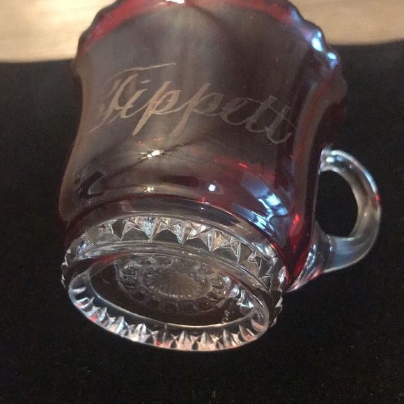 Antique ruby red flash glass fair souvenir one 1902 one cute Baby Tippett - Picture 12 of 16